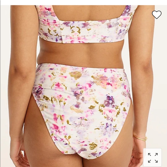 J.Crew Flora Obscura Bikini Bottom Size M NWT - Picture 2 of 3